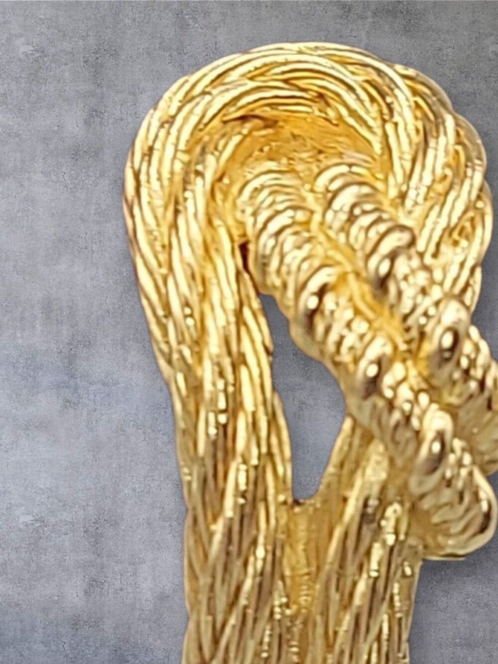 VINTAGE Christian Dior Cordage Knots Clip On Earrings Textured Gold Plated - Picture 11 of 12
